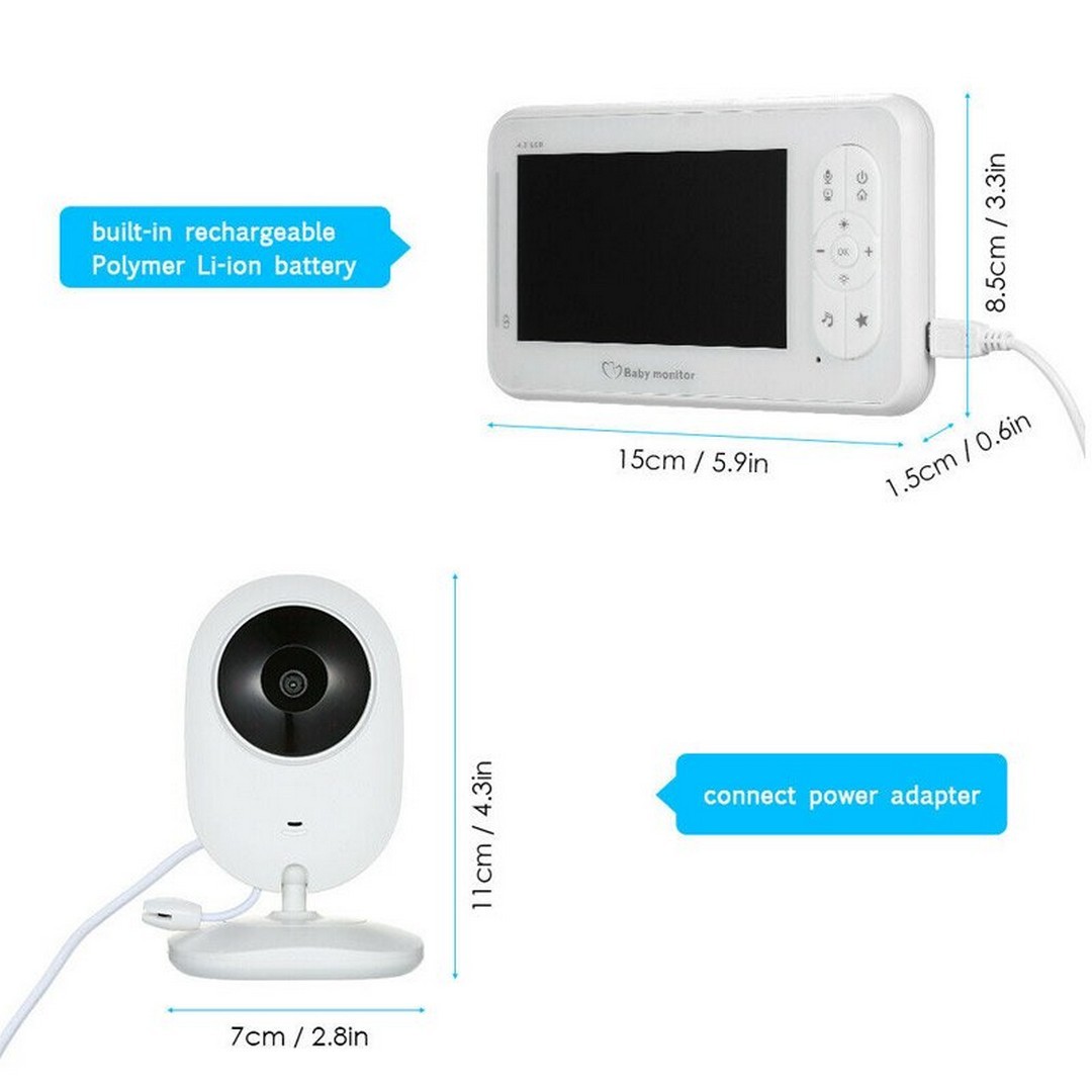 Σύστημα παρακολούθησης για μωρά με κάμερα, έγχρωμη οθόνη και ενδοεπικοινωνία