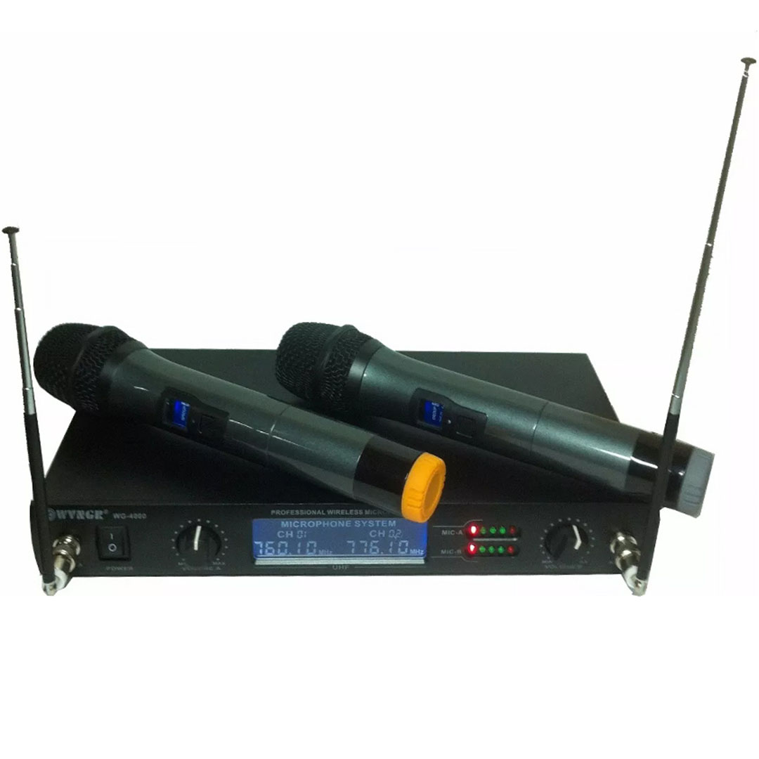 Επαγγελματικό σύστημα καραόκε UHF με δύο ασύρματα μικρόφωνα και ψηφιακή μείωση θορύβου WVNGR WG-4000