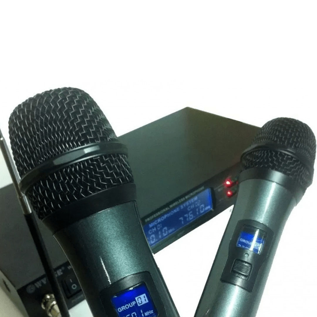 Επαγγελματικό σύστημα καραόκε UHF με δύο ασύρματα μικρόφωνα και ψηφιακή μείωση θορύβου WVNGR WG-4000