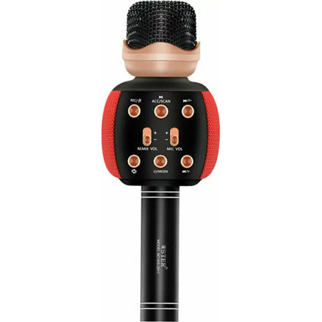 Ασύρματο μικρόφωνο karaoke WSTER WS-2911 σε κόκκινο χρώμα