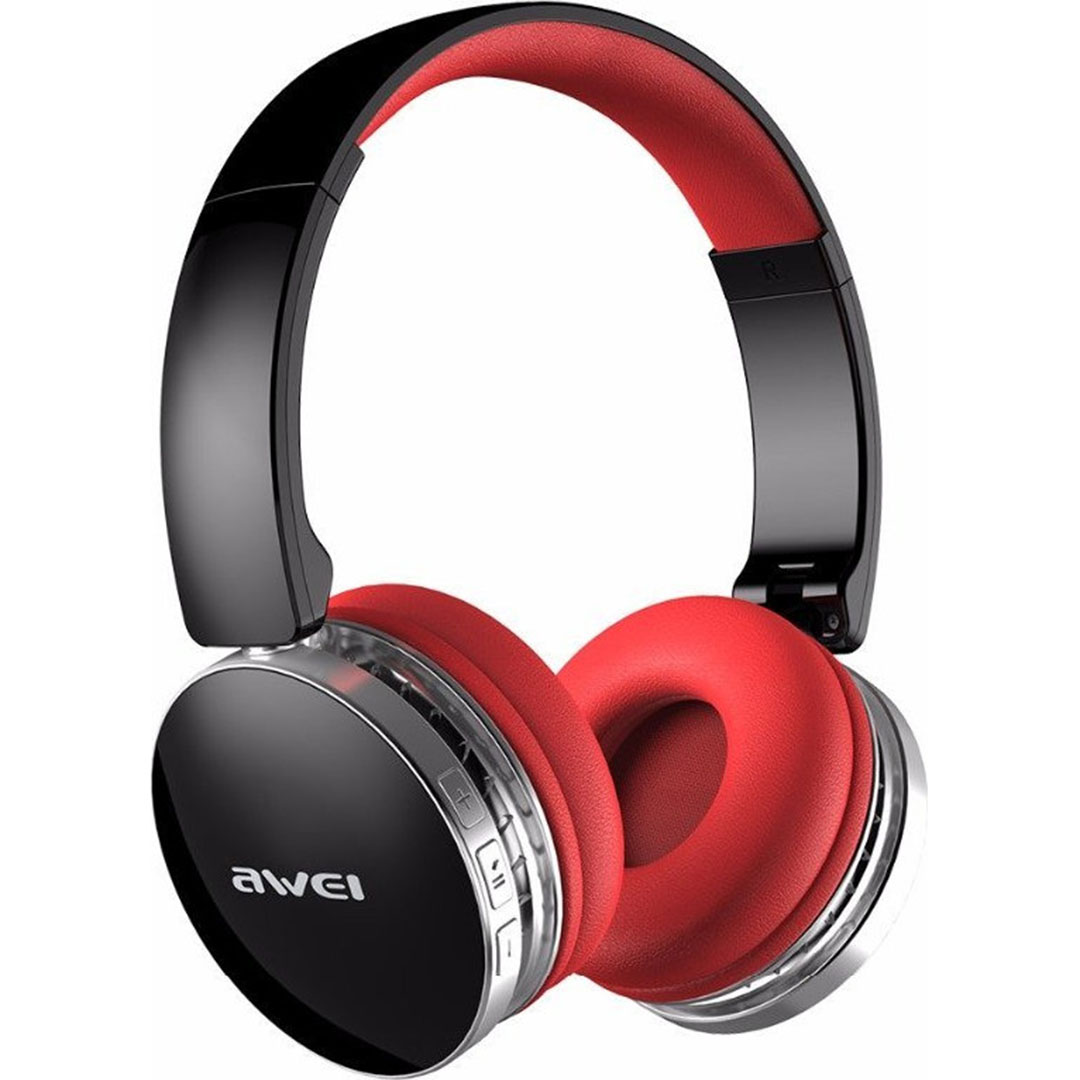 Ακουστικά bluetooth stereo on ear ασύρματα, ενσύρματα Awei A500BL σε μαύρο, κόκκινο χρώμα