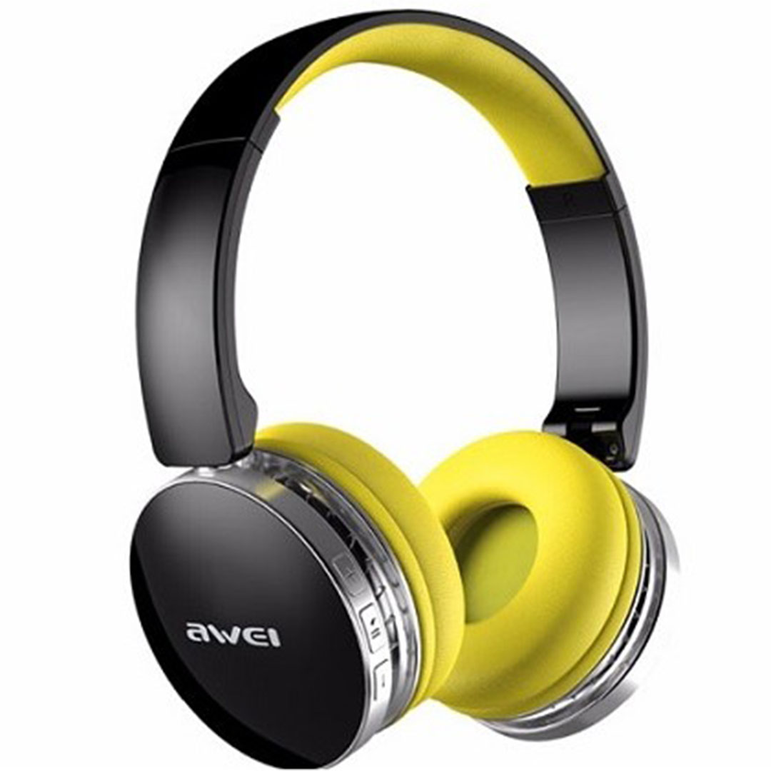 Ακουστικά bluetooth stereo on ear ασύρματα, ενσύρματα Awei A500BL σε μαύρο, κίτρινο χρώμα