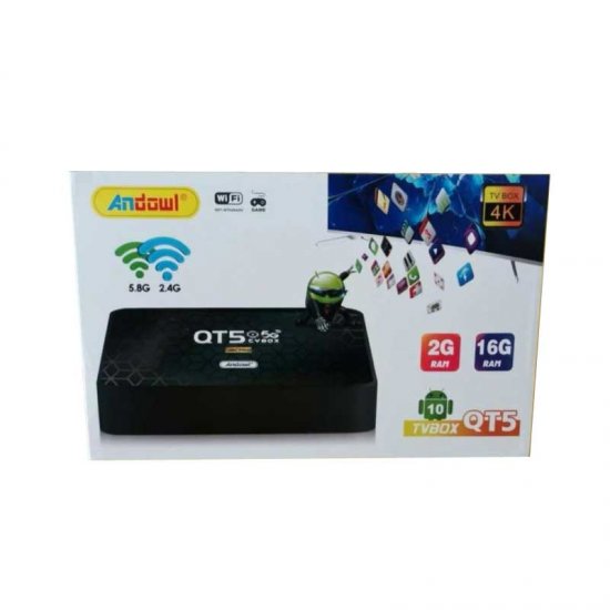 TV Box 4K Pro 4K UHD με WiFi USB 2.0 2GB RAM και 16GB αποθηκευτικό χώρο με λειτουργικό Android 10.0 Andowl QT5