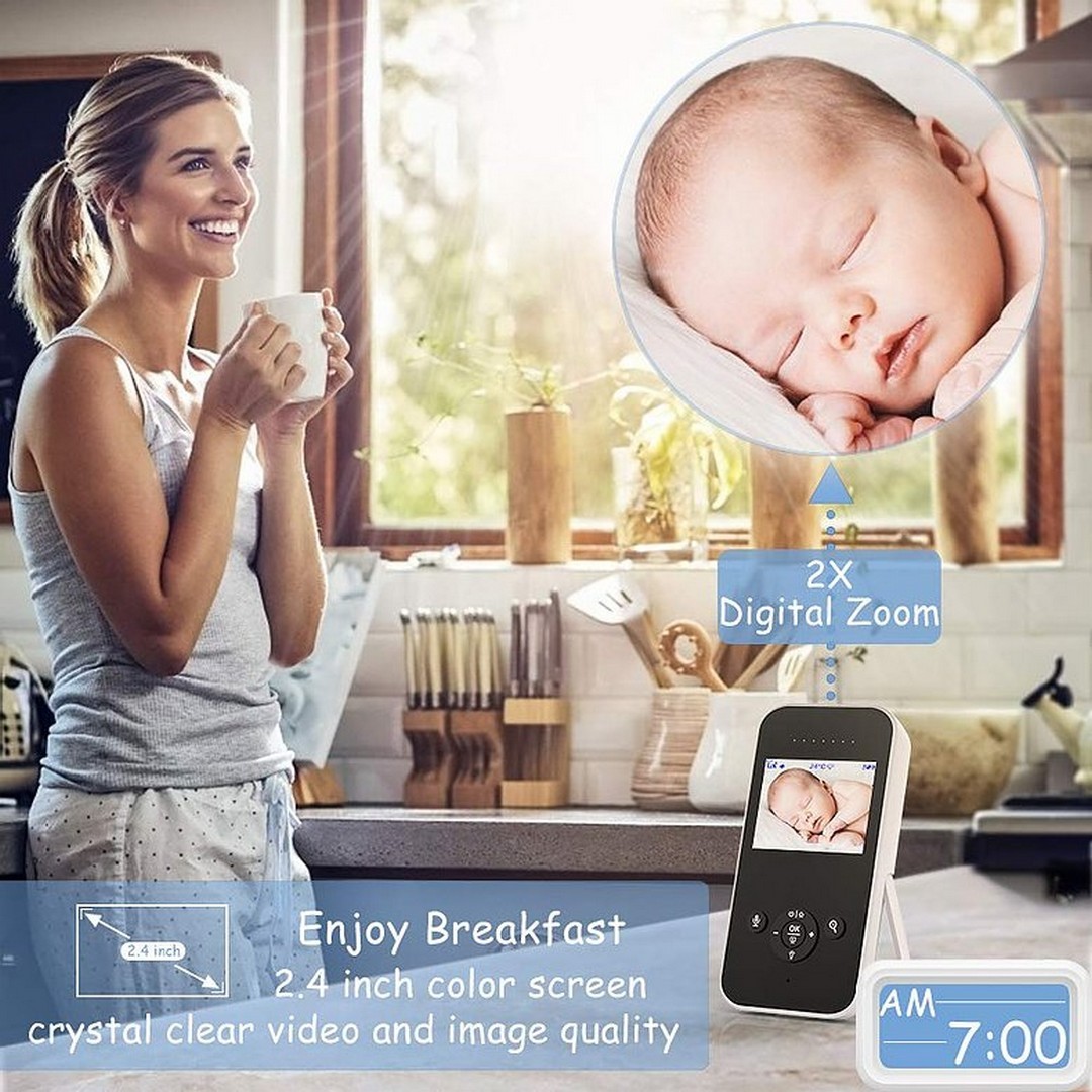 Ασύρματη ενδοεπικοινωνία μωρού με νανουρίσματα, θερμοκρασία και κάμερα