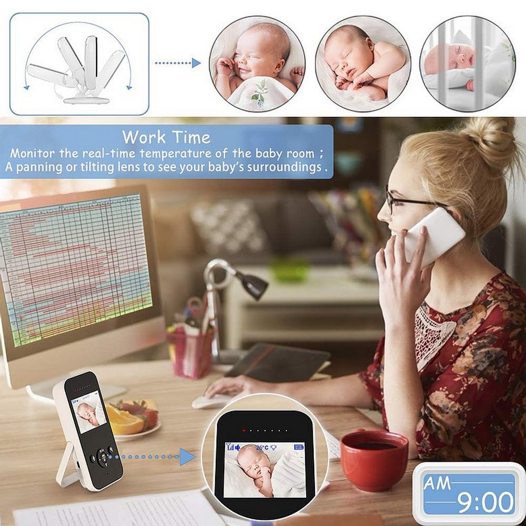 Ασύρματη ενδοεπικοινωνία μωρού με νανουρίσματα, θερμοκρασία και κάμερα