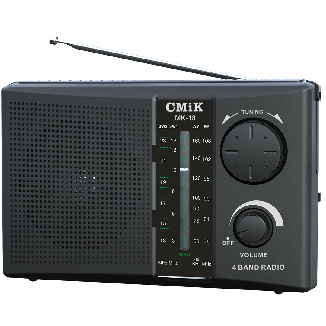 Retro φορητό ραδιόφωνο AM/FM/SW1/SW2 CMiK MK-18 μαύρο