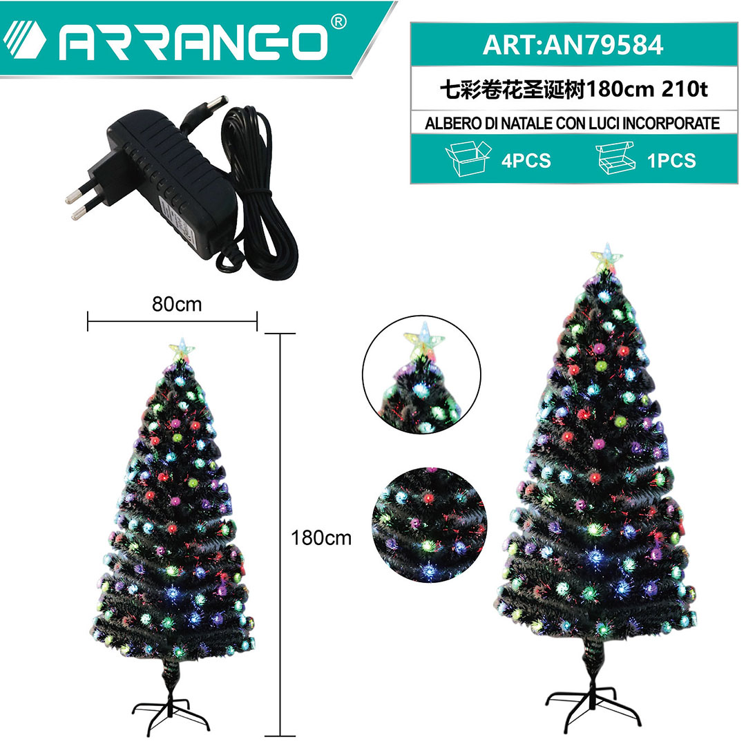 Χριστουγεννιάτικο δέντρο πράσινο χιονισμένο 180εκ με οπτικές ίνες ARRANGO AN79584
