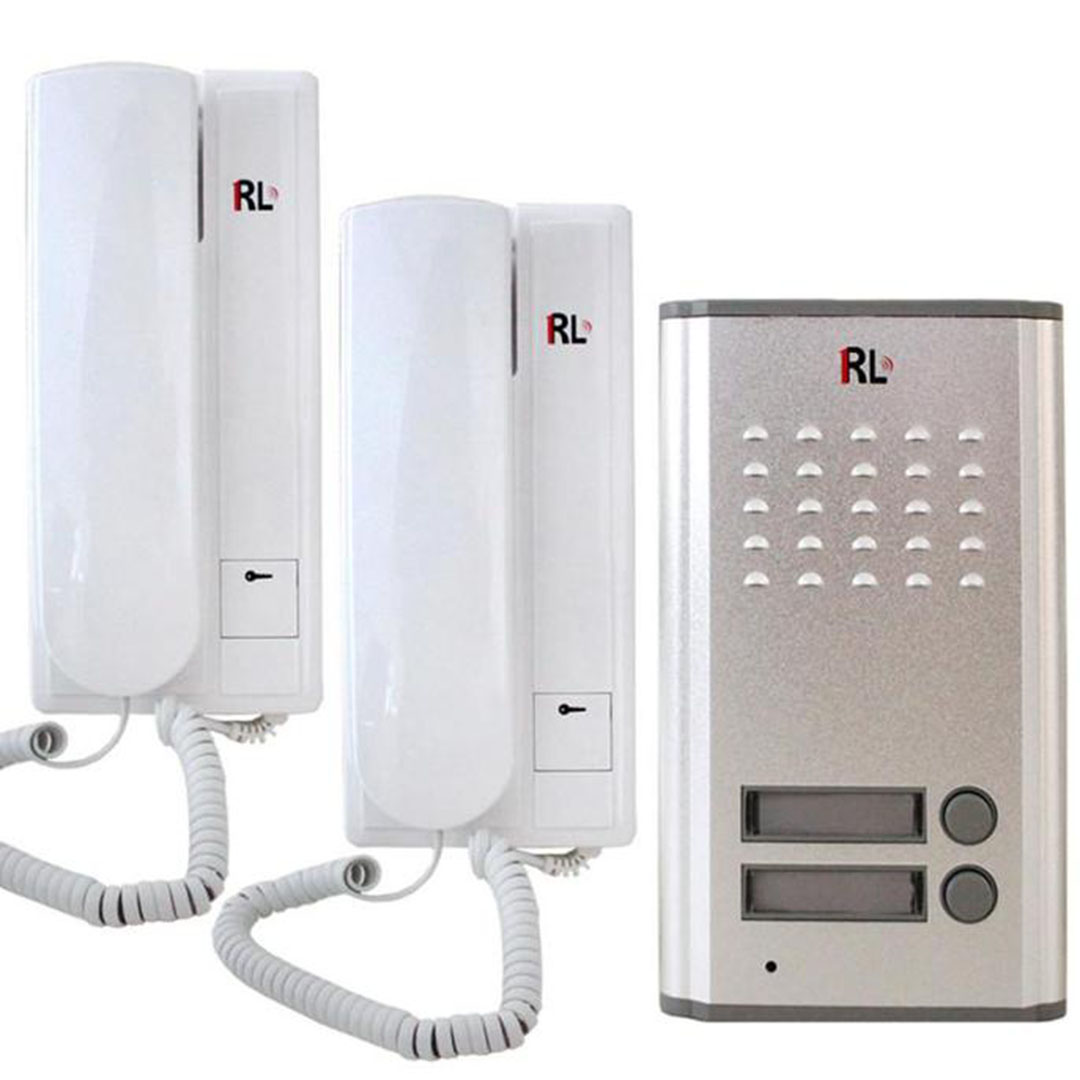 Σετ θυροτηλεφώνου με μπουτονιέρα και ακουστικά για 2 διαμερίσματα RL-3208AA