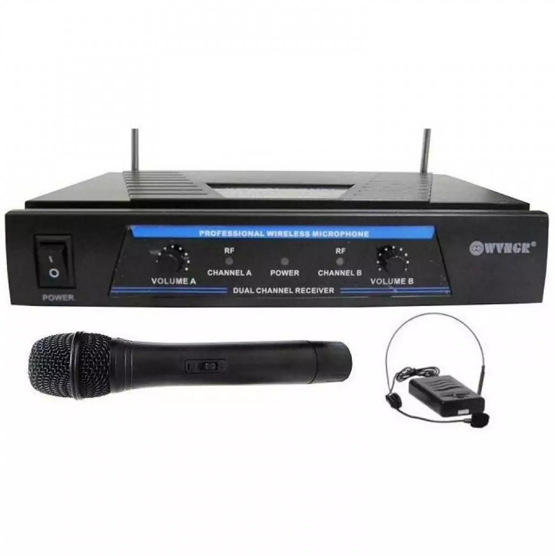 Επαγγελματική συσκευή karaoke VHF με δύο ασύρματα μικρόφωνα digital WVNGR WG-007