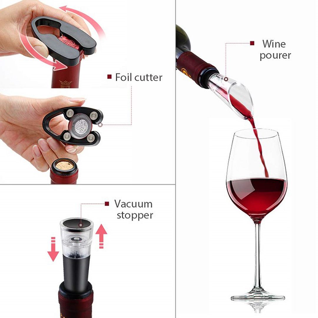 Σετ κρασιού με ηλεκτρικό ανοιχτήρι και 3 αξεσουάρ - Electric Wine Opener
