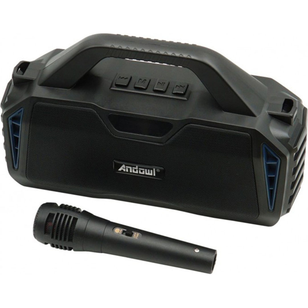 Σύστημα karaoke με ενσύρματο μικρόφωνο V 5.0 Q-YX601 μαύρο μπλε