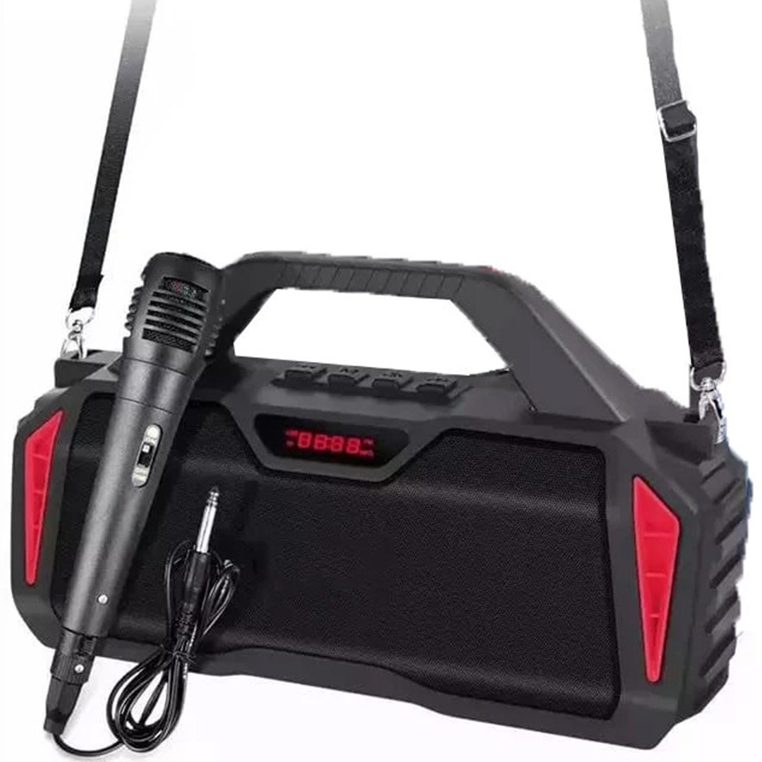 Σύστημα karaoke με ενσύρματο μικρόφωνο V 5.0 Q-YX601 μαύρο κόκκινο