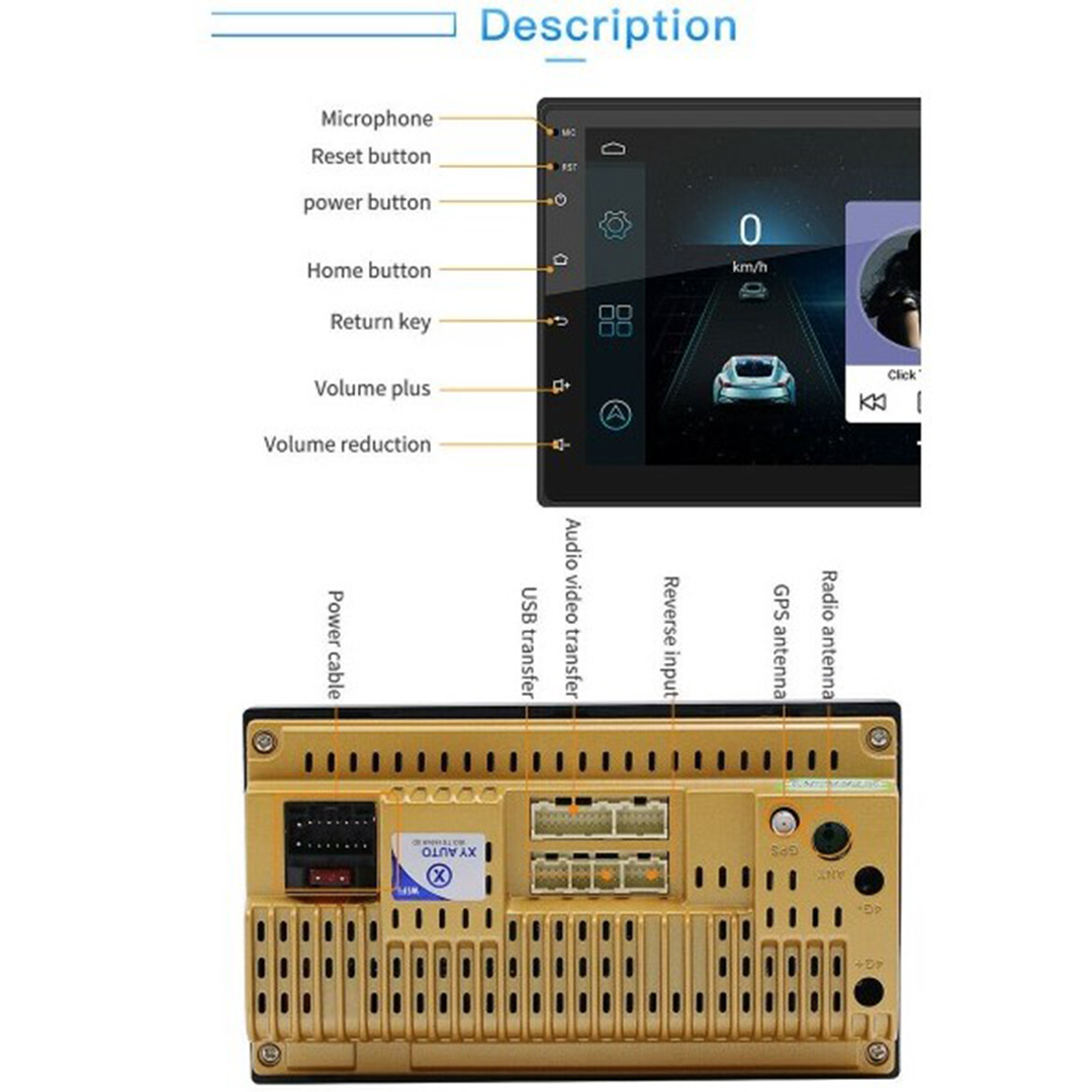 Ηχοσύστημα αυτοκινήτου Bluetooth/USB/GPS με οθόνη αφής 7 ιντσών Andowl Q-CA005 μαύρο
