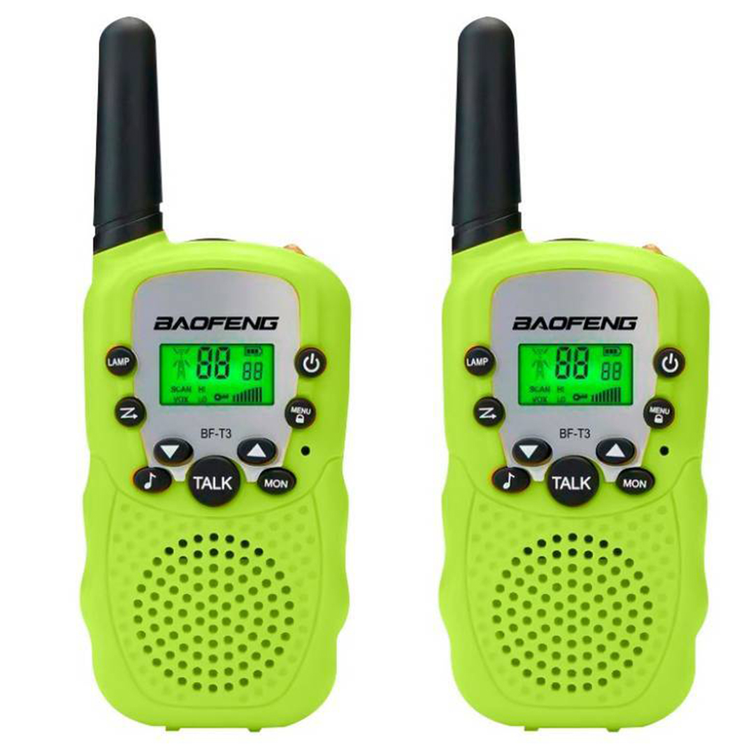 Σετ 2τμχ παιδικών walkie talkie με μονόχρωμη οθόνη BAOFENG BF-T3 πράσινα