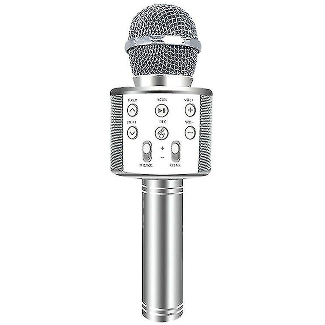 Ασύρματο μικρόφωνο karaoke bluetooth με ηχείο 5W WSTER WS-858 ασημί