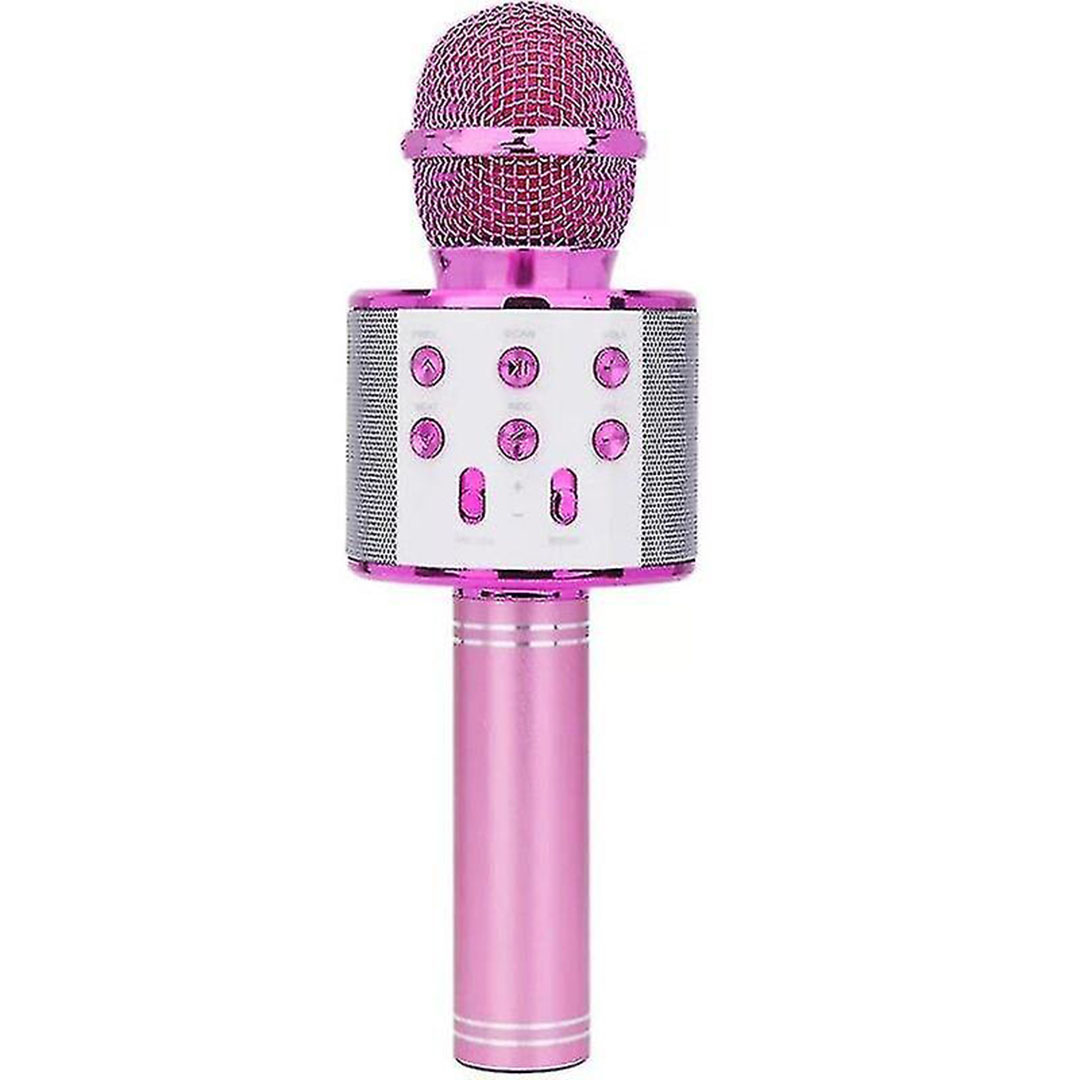 Ασύρματο μικρόφωνο karaoke bluetooth με ηχείο 5W WSTER WS-858 ροζ