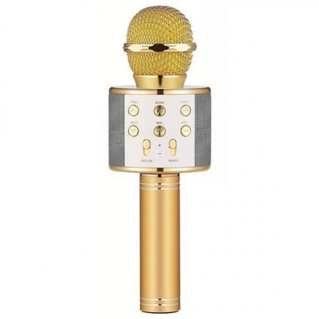 Ασύρματο μικρόφωνο karaoke bluetooth με ηχείο 5W WSTER WS-858 χρυσό