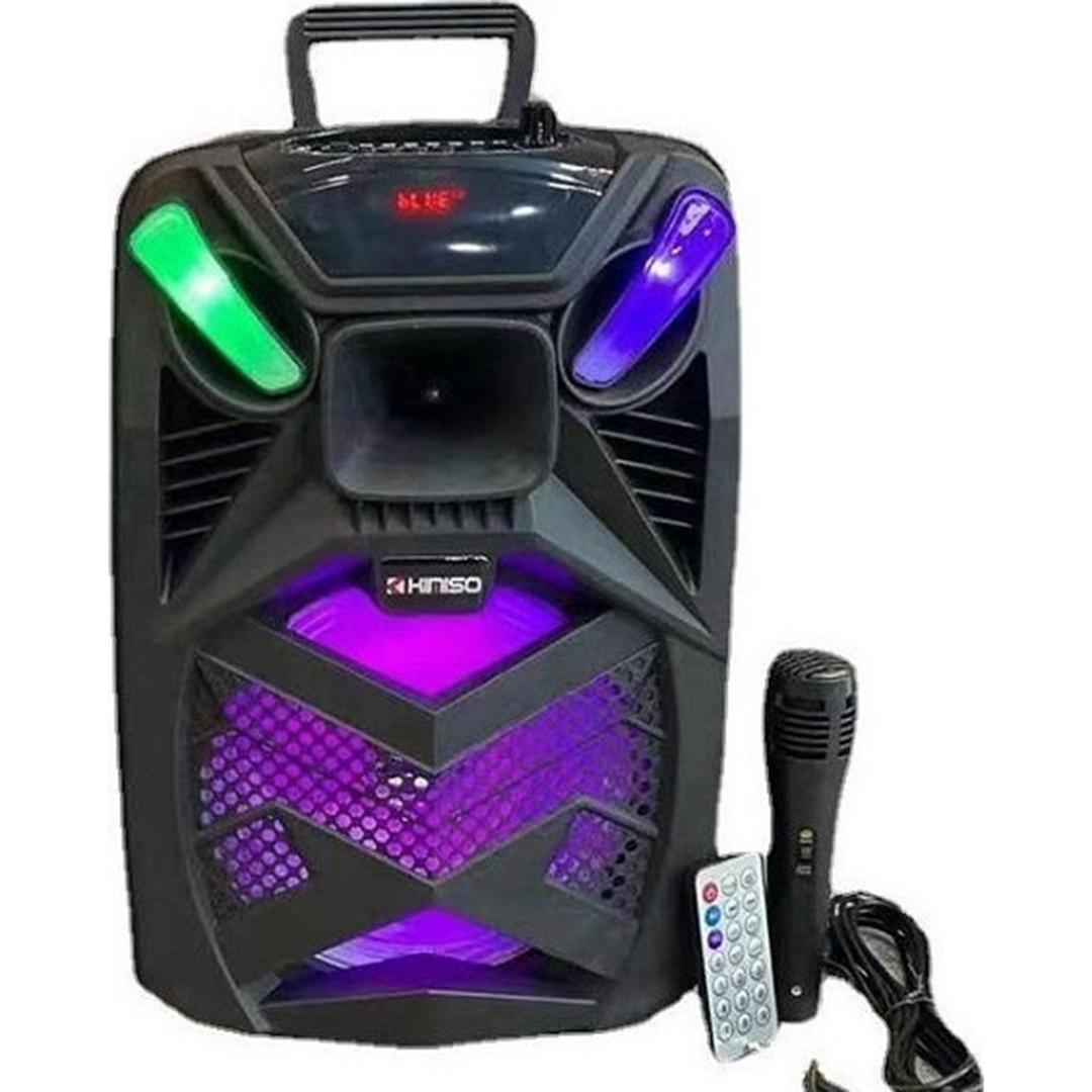 Σύστημα Karaoke bluetooth με ενσύρματo μικρόφωνo και τηλεχειριστήριο KIMISO QS-833 μαύρο