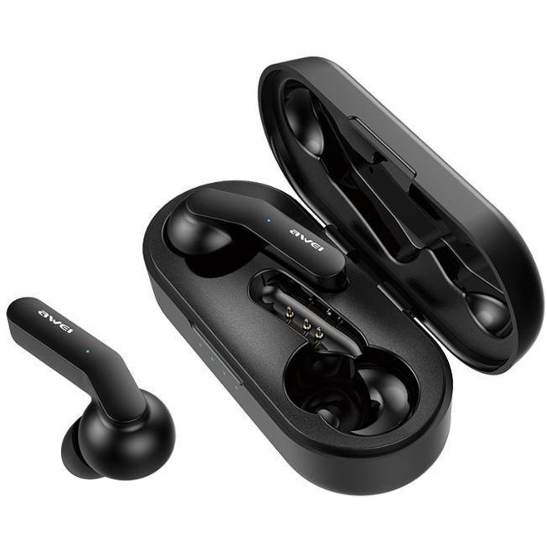Ασύρματα Bluetooth ακουστικά με βάση φόρτισης σε μαύρο χρώμα Awei T10C