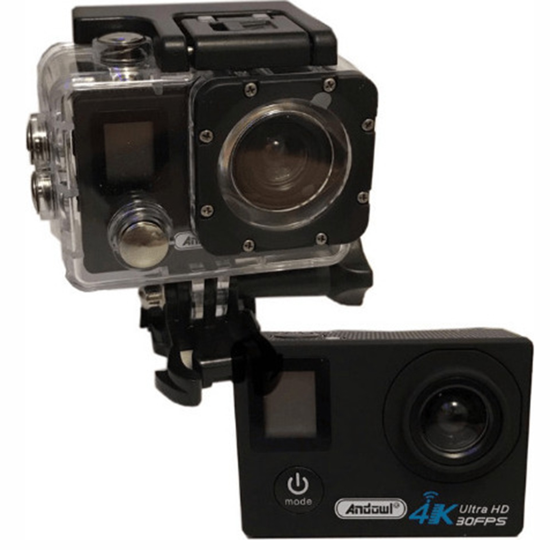 Αδιάβροχη κάμερα δράσης με θήκη 4K, Ultra HD, WiFi με οθόνη 2"  Andowl QY-70K μαύρη