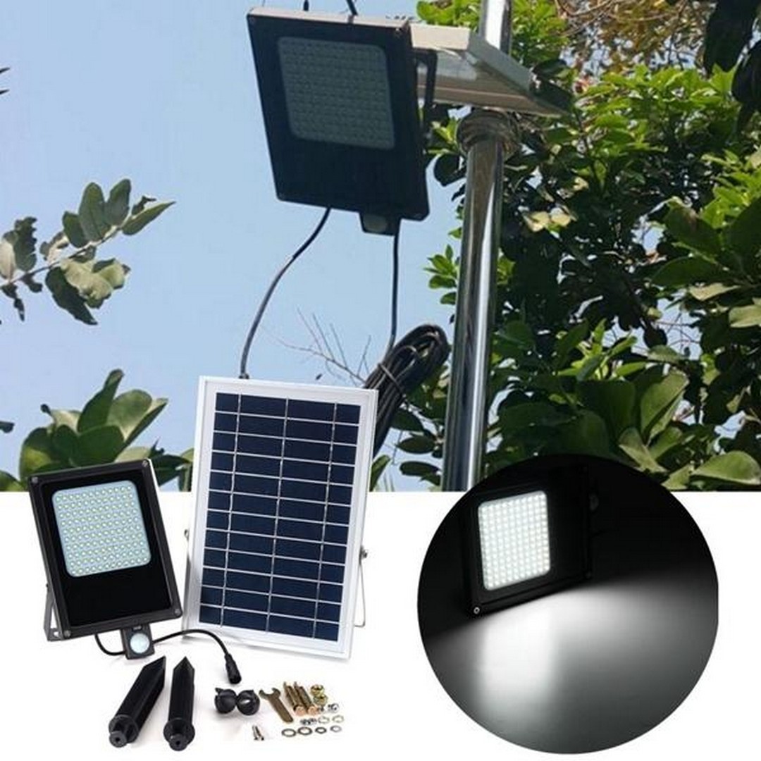 Solar power rechargeable PIR motion sensor security light 120 LED