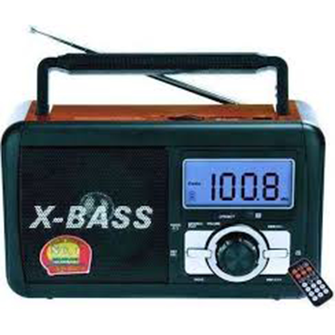 Επαναφορτιζόμενο ραδιόφωνο με ψηφιακή οθόνη USB/SD card FP-910RC σε καφέ χρώμα