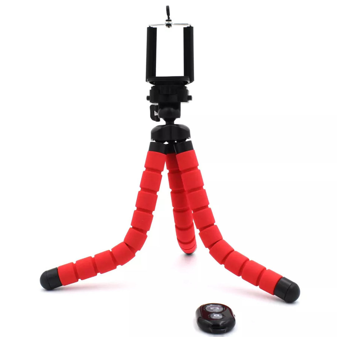 Βάση bluetooth χειριστήριο και τρίποδο για selfie φωτογραφίες EZRA ST04 κόκκινο