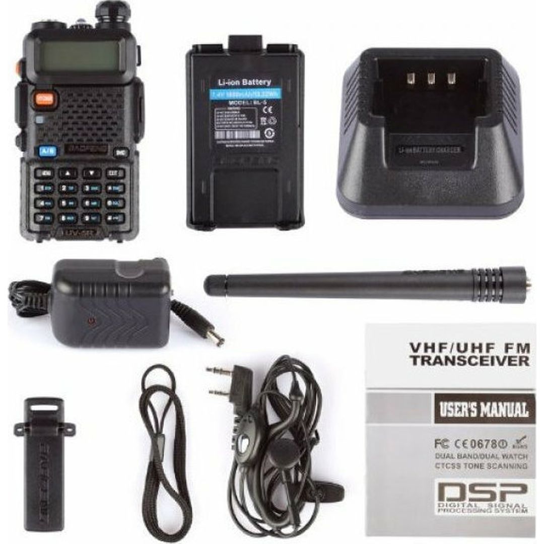 Ασύρματος Φορητός Πομποδέκτης VHF – UHF 8W 1 τμχ BAOFENG UV-5R Μαύρο