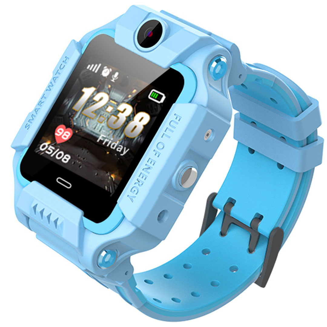 Παιδικό smartwatch με καουτσούκ, πλαστικό λουράκι Ezra SW34 σε γαλάζιο χρώμα