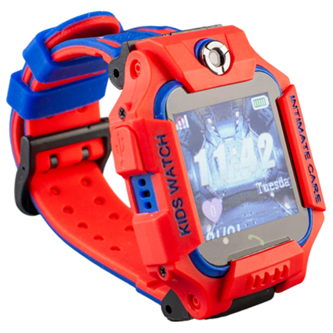 Παιδικό smartwatch με καουτσούκ, πλαστικό λουράκι Ezra SW34 σε κόκκινο χρώμα