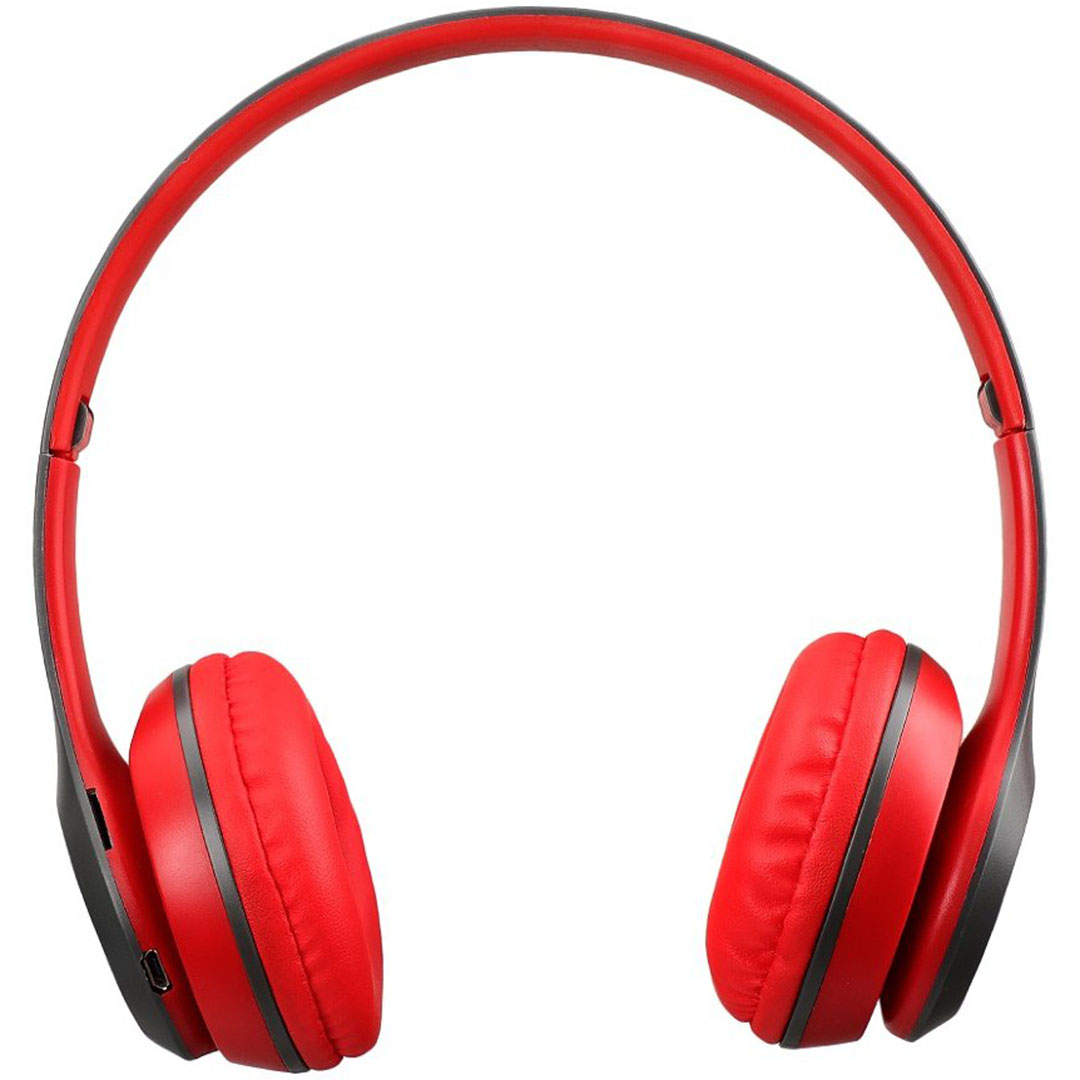 Ασύρματα/Ενσύρματα over ear ακουστικά με 6 ώρες λειτουργίας Ezra BW18 σε κόκκινο χρώμα
