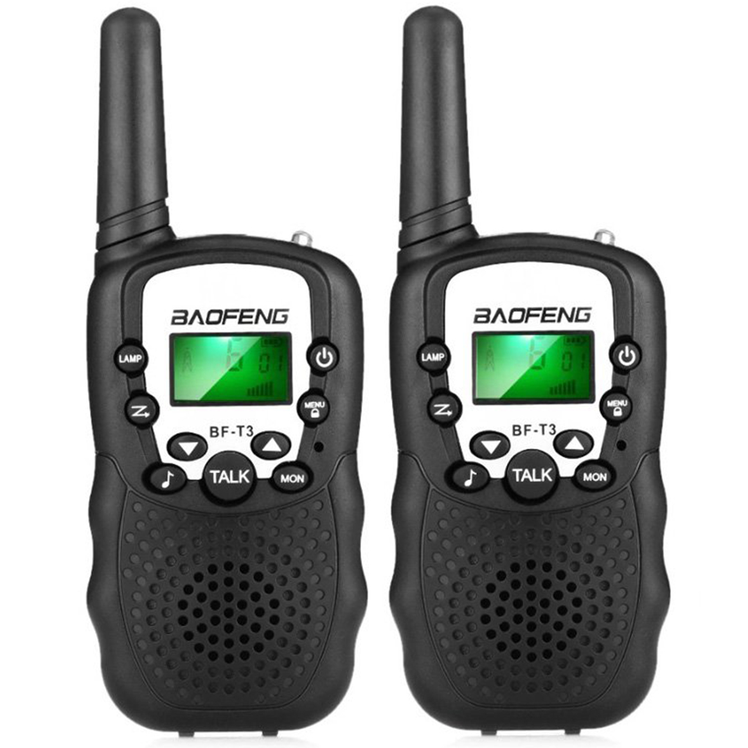 Σετ 2τμχ παιδικών walkie talkie με μονόχρωμη οθόνη BAOFENG BF-T3 μαύρα