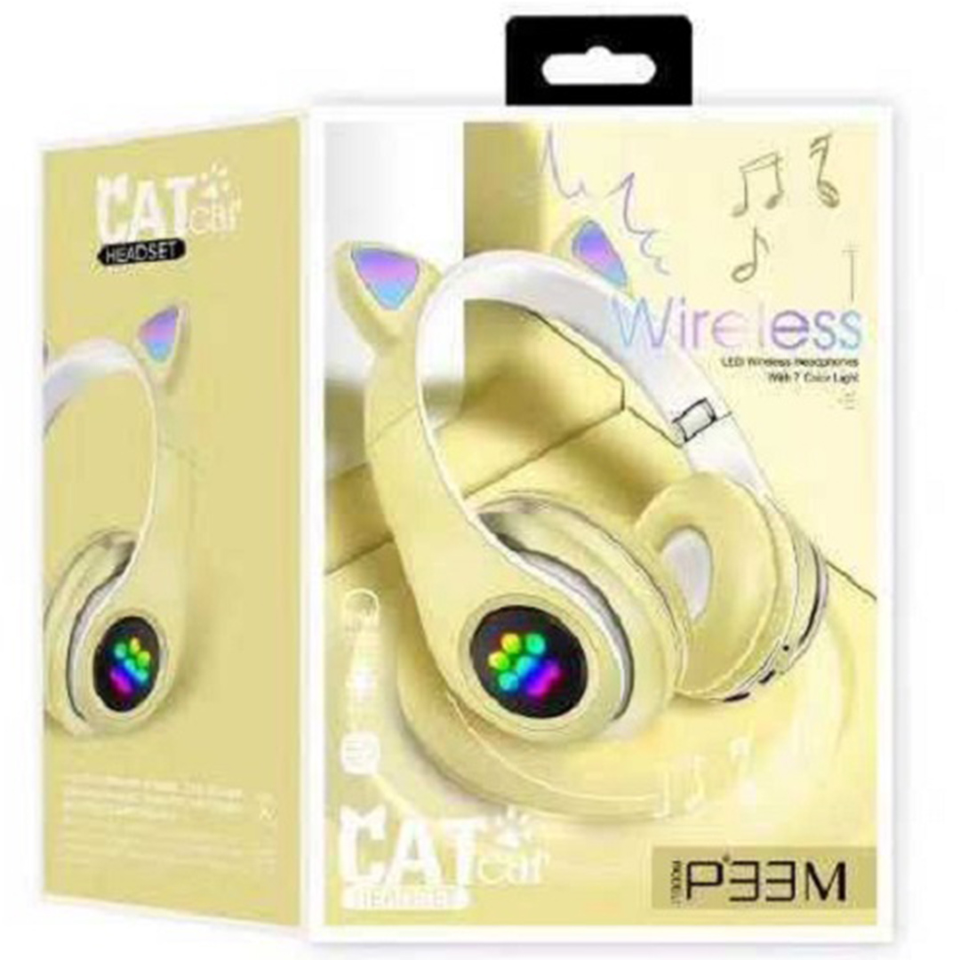 Ασύρματα/ενσύρματα Over Ear παιδικά ακουστικά Cat P33M σε κίτρινο χρώμα