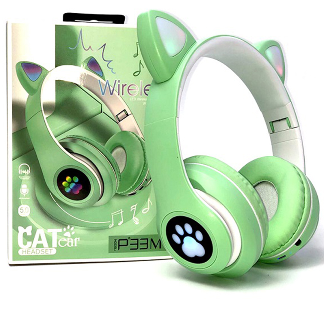 Ασύρματα/ενσύρματα Over Ear παιδικά ακουστικά Cat P33M σε λαχανί χρώμα