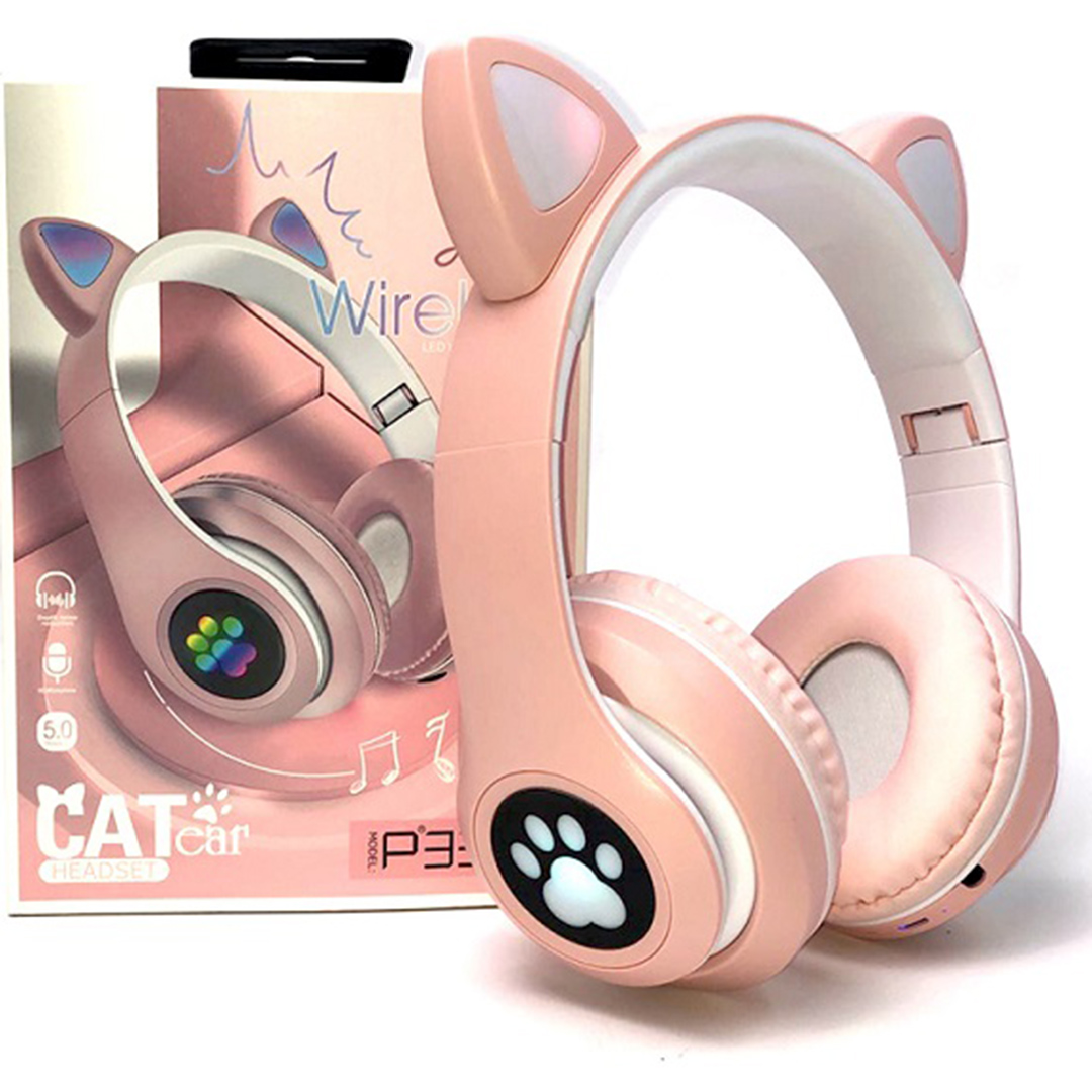 Ασύρματα/ενσύρματα Over Ear παιδικά ακουστικά Cat P33M σε ροζ χρώμα