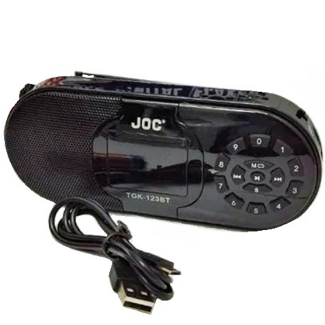 Επαναφορτιζόμενο ραδιόφωνο με Bluetooth και USB JOC TGK-123BT σε μαύρο χρώμα