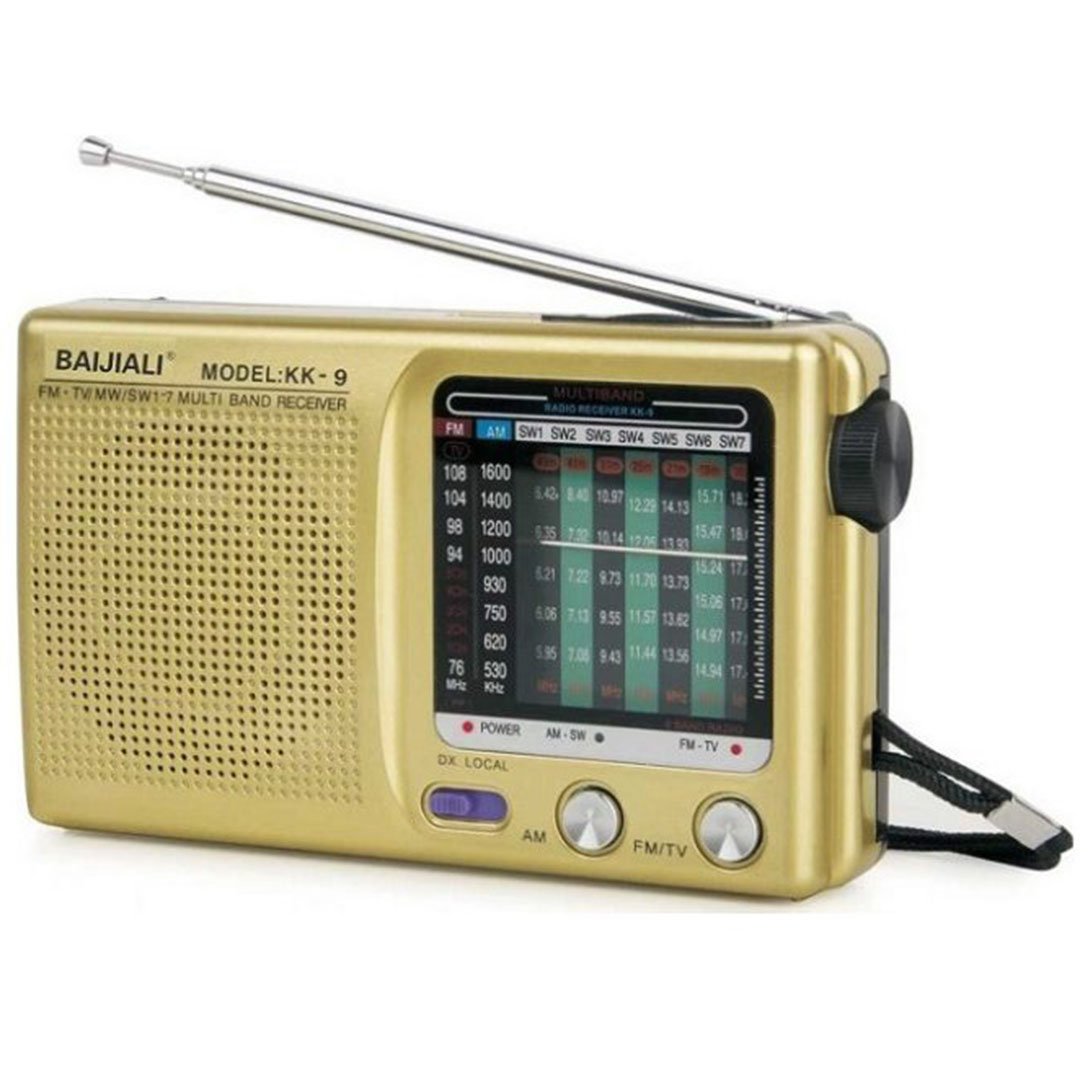 Φορητό ραδιόφωνο επαναφορτιζόμενο με USB BAIJIALI KK-9 χρυσό