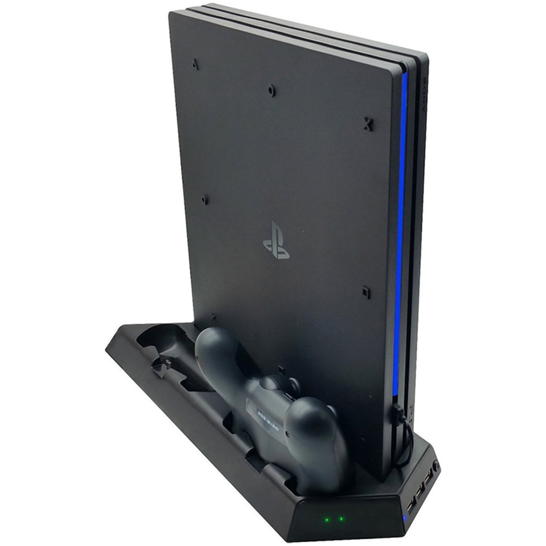 Βάση στήριξης κονσόλας και φόρτισης 2 χειριστηρίων με 2 ανεμιστήρες ψύξης για PS4/PS4 slim/PS4 PRO  Dobe