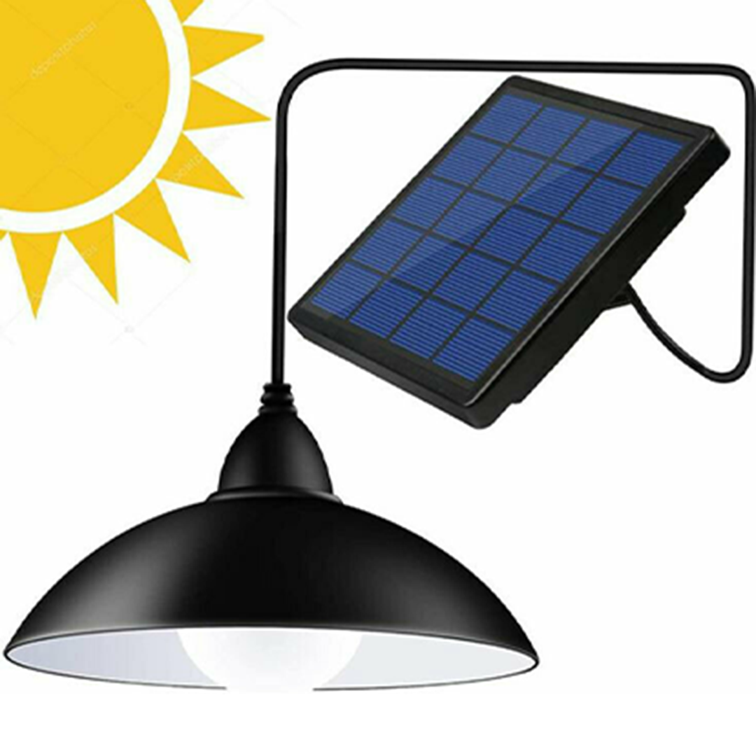 Κρεμαστό ηλιακό φωτιστικό με φωτοκύτταρο GDPLUS GD-8620 σε μαύρο χρώμα