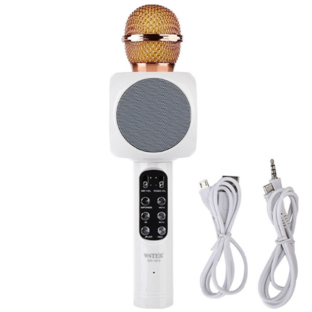 Ασύρματο μικρόφωνο karaoke WSTER WS-1816 σε λευκό χρώμα