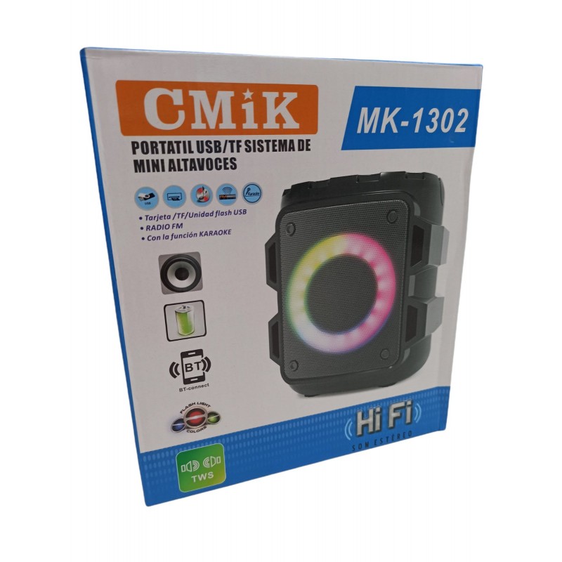 Φορητό ηχείο με led φωτισμό CMiK MK-1302 μαύρο