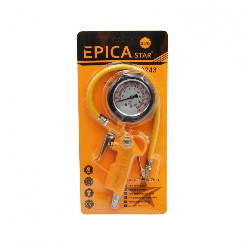 Πιστόλι μέτρησης πίεσης αέρα με μανόμετρο EPICA STAR EP-50243