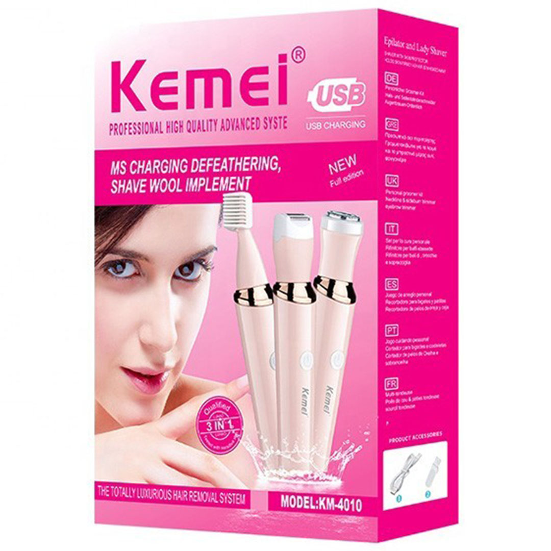 Σετ trimmer για γυναίκες 3 σε 1 USB σώμα, δέρμα, φρύδια Kemei KM-4010