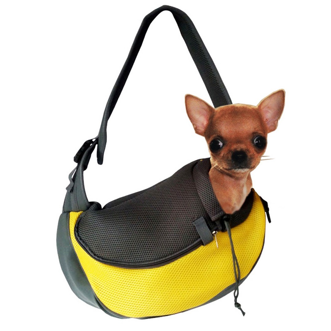 Τσάντα μεταφοράς μάρσιπος σκύλου/γάτας CISNO 35x25x10cm σε κίτρινο χρώμα