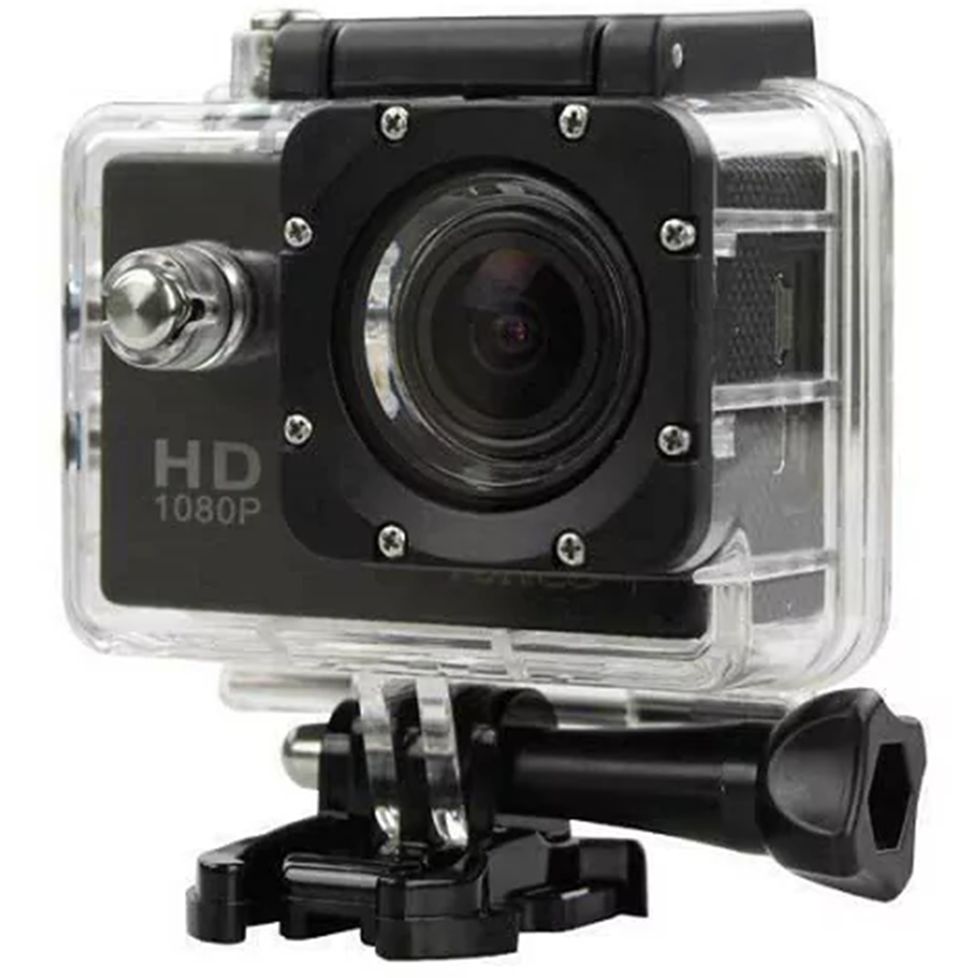 Αδιάβροχη κάμερα sport action HD 1080 με θήκη Andowl QY-09K σε μαύρο χρώμα