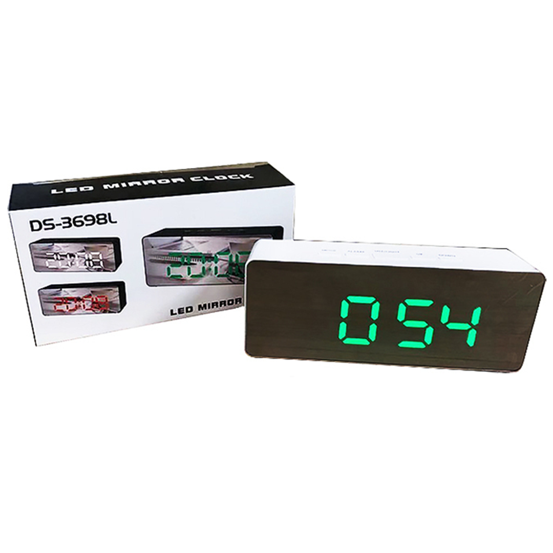 Ψηφιακό ρολόι επιτραπέζιο με ξυπνητήρι DS-3698L λευκό