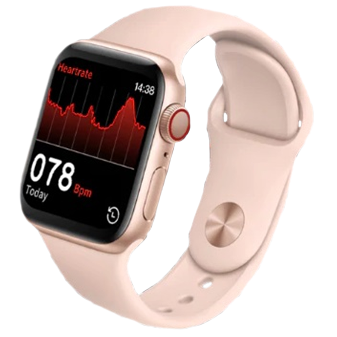 Smartwatch aluminium με παλμογράφο H6 pro σε ροζ χρώμα