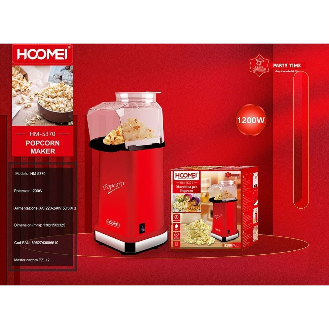 Συσκευή Παρασκευής Pop Corn 1200W Hoomei HM-5370
