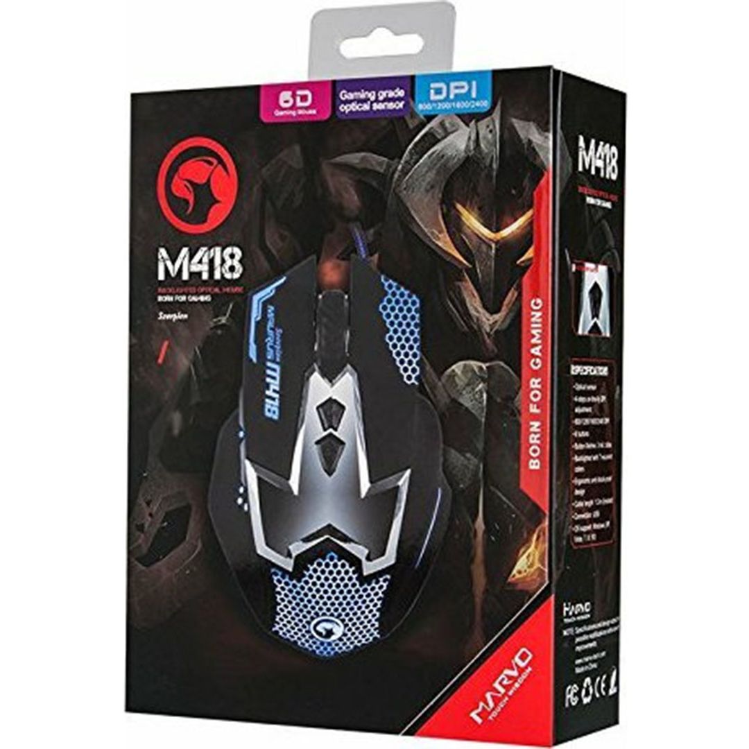 Gaming Ποντίκι Μαύρο Marvo M418 RGB