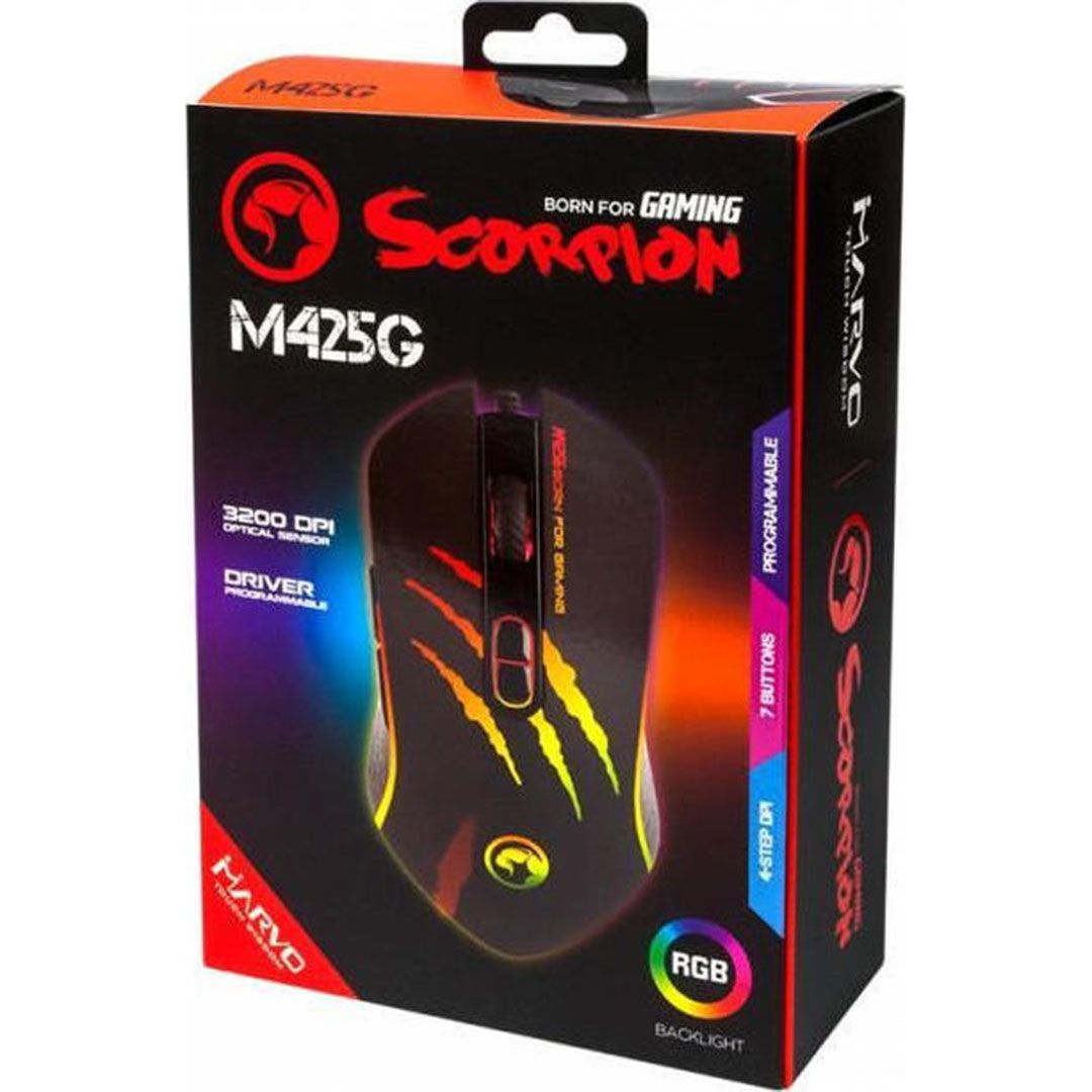 Gaming Ποντίκι Μαύρο Marvo M425G RGB